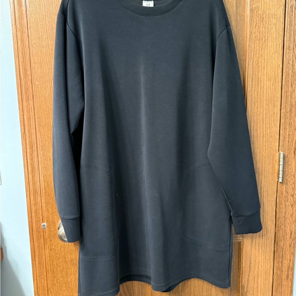 Black Casual Long Sleeve Sweater Dress